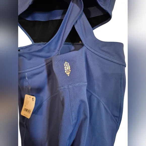 FREE PEOPLE MOVEMENT NWT BACK IT UP ONESIE - POOL BLUE - 9134  SIZE MED - Picture 3 of 7